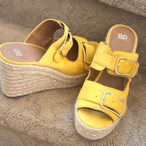 BP Women's Mustard Wedge Sandals